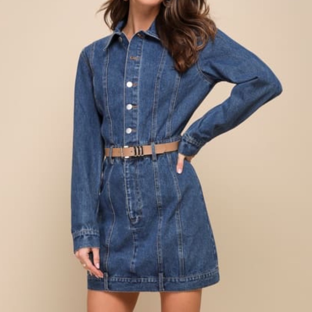 Lulus Flawless Trend Medium Wash Denim Long size medium NWT 🤠 - Picture 4 of 12